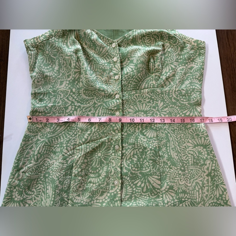 🔥SOLD🔥 Eddie Bauer Boho Green Paisley Tank Midi Dress SZ 10 100% Cotton - Picture 8 of 10